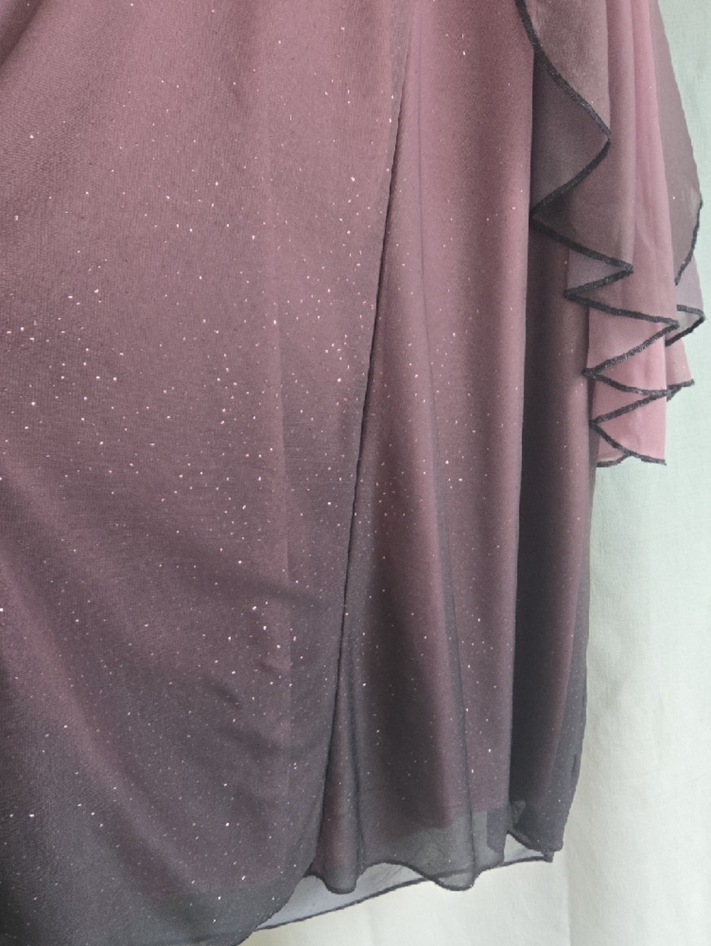 VENUS Mauve Cold-Shoulder Sparkle Blouse - Picture 10 of 11